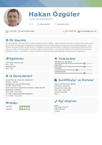 Yazılım Mühendisi Cv Örnekleri cv indir